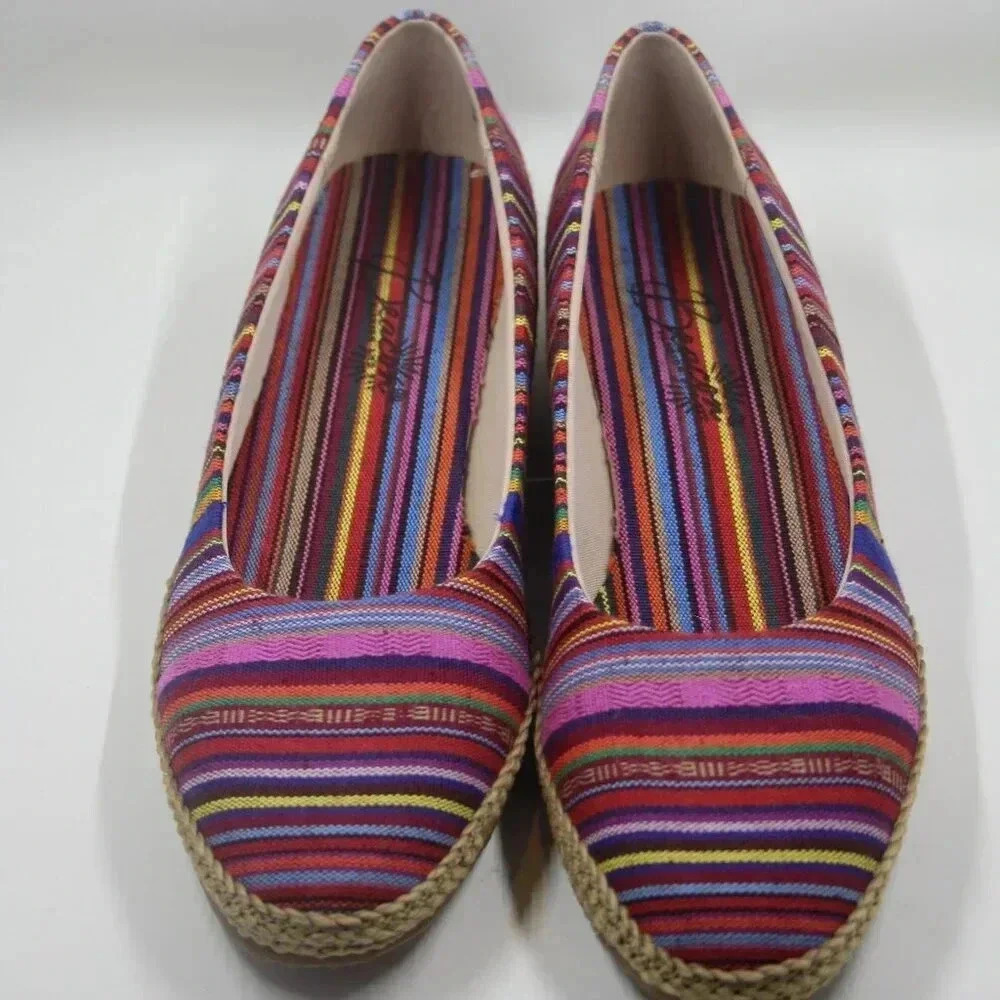 Beacon Women's Multicolor Mexican Aztec Slip-On Espadrilles Wedge Heels 7.5N